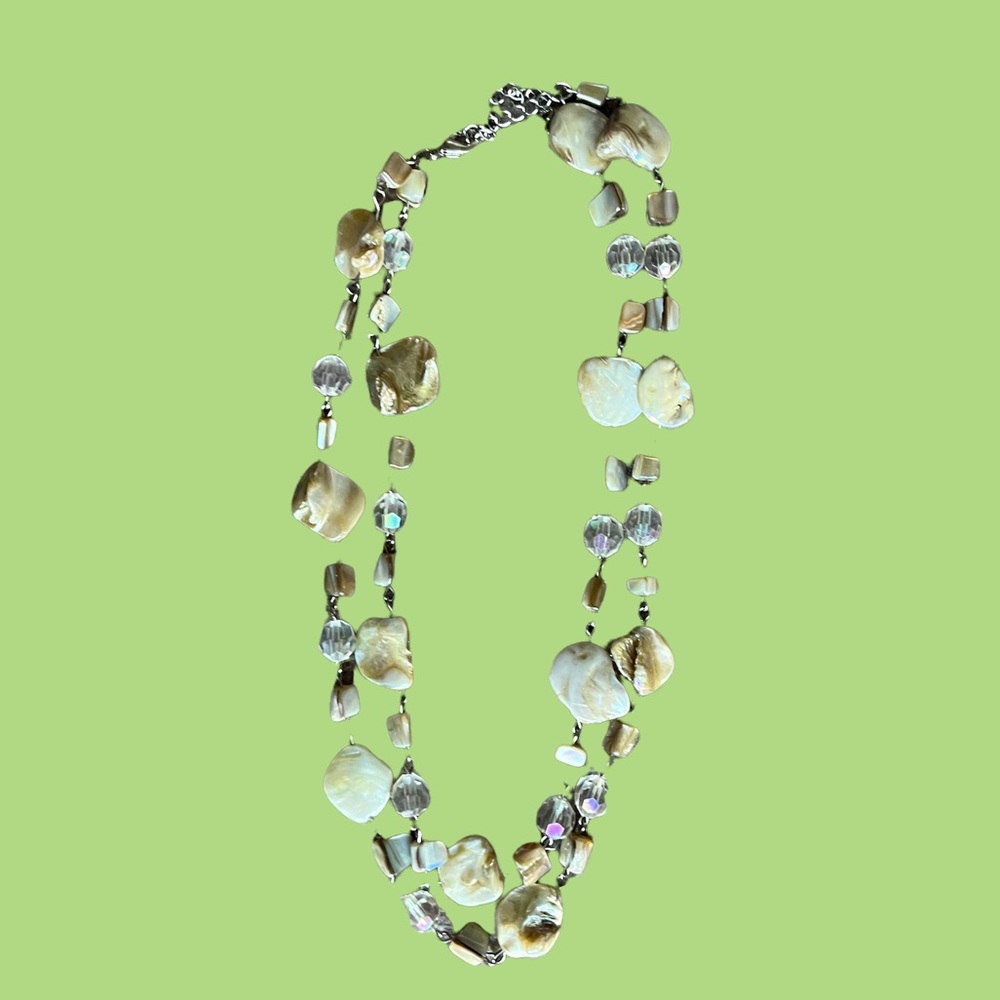 Sea Shell and faceted glass necklace